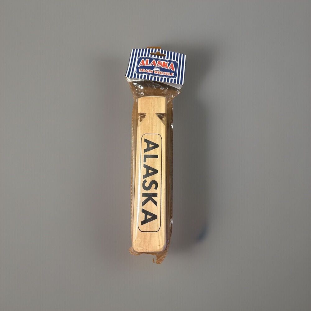 NIP Ace USA Alaska Souvenir Wooden Train Whistle 7" Oct 2018 Ages 4+